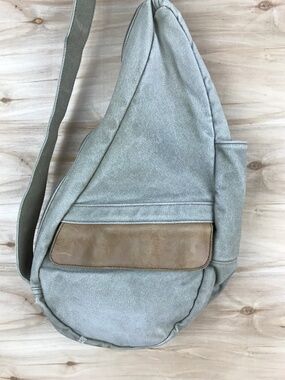LL Bean Bag Ameribag Healthy Pack Bag Sling Khaki Tan Canvas Vintage